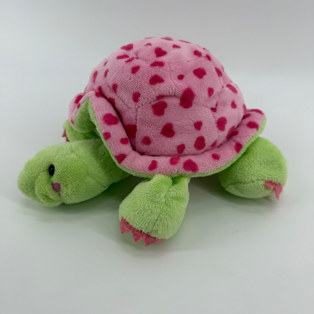 Ganz Hide-A-Head Turtle Plush Pink Heart Shell Green HV8833 Vintage Retired Rare